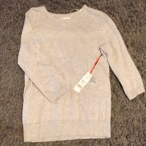 Elle Heather Gray Textured Yoke Sweater